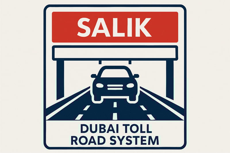 Dubai toll road system with Salik gate Dubai toll road system with Salik gate