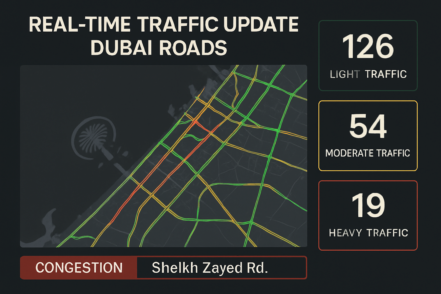 Real-time traffic update dashboard for Dubai roads